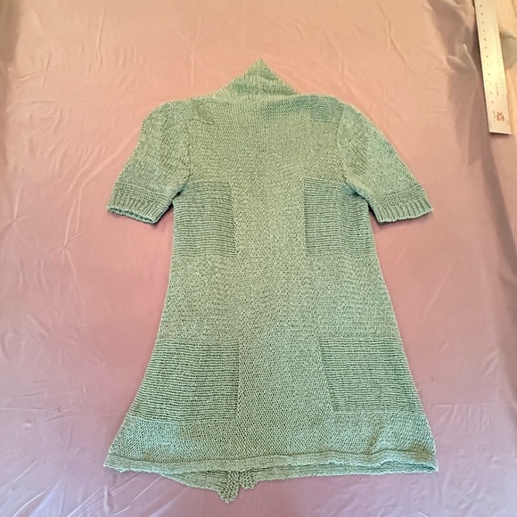 Lafayette 148 Green Short Sleeve Open Cardigan Sweater Size Small MSRP $598 - Picture 3 of 7